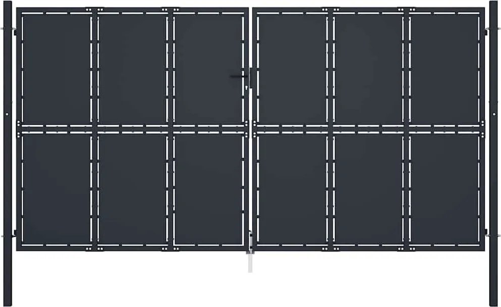 vidaXL Poartă de grădină din oțel 400x175 cm antracit