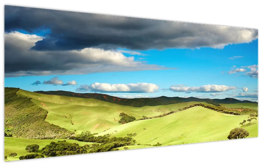 Tablou - Peisaj verde cu dealuri (120x50 cm)