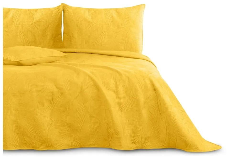 Cuvertură galbenă ocru pentru pat dublu 200x220 cm Palsha – AmeliaHome