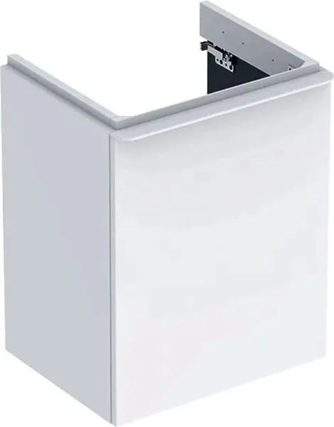 Dulap baza pentru lavoar suspendat Geberit Smyle Square alb 1 usa opritor dreapta 50 cm