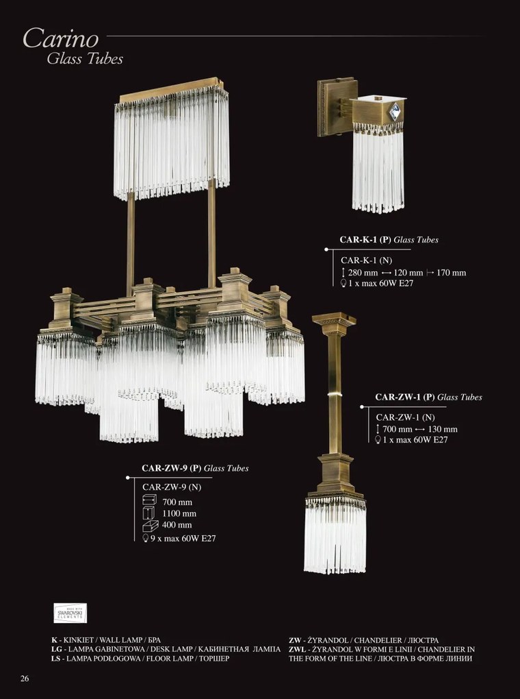 Lampadar design clasic realizat manual CARINO