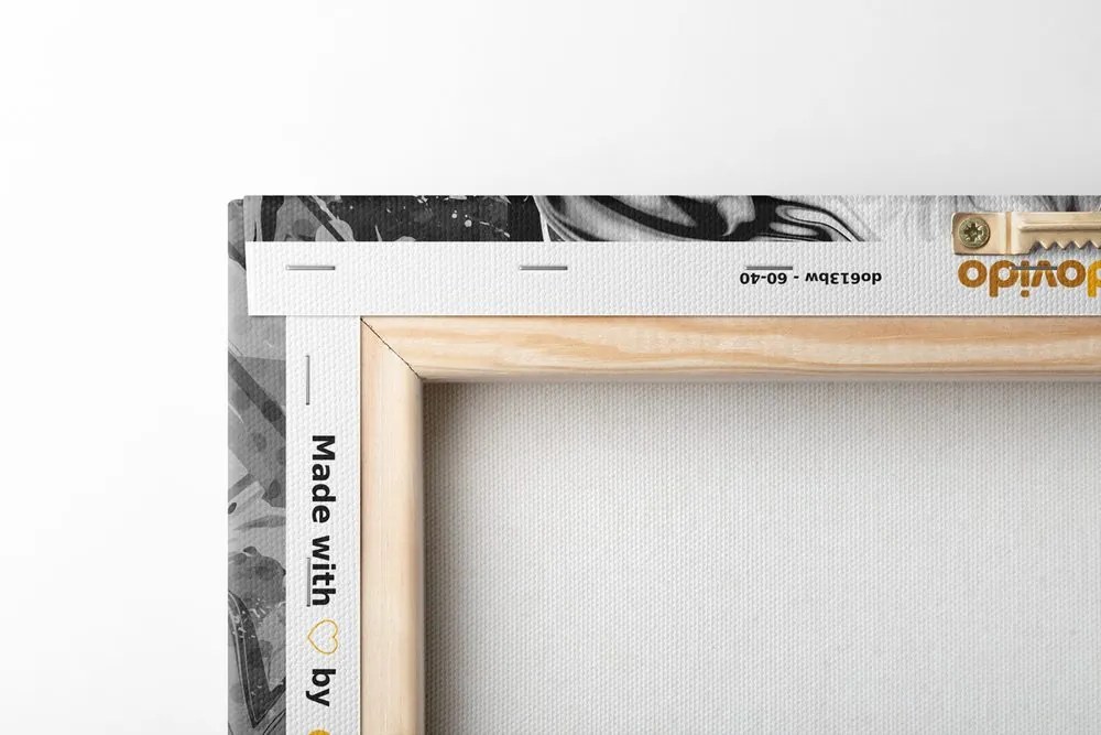 Tablou buldog în design alb-negru