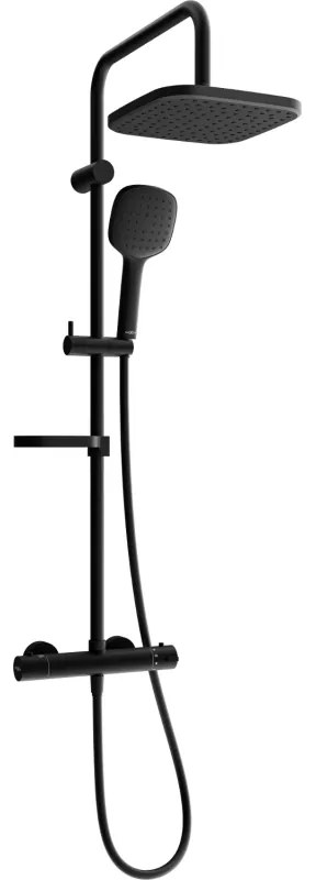 Mexen KX33 set de duș cu pară de tip ploaie și baterie termostatică, Neagră - 771503391-70