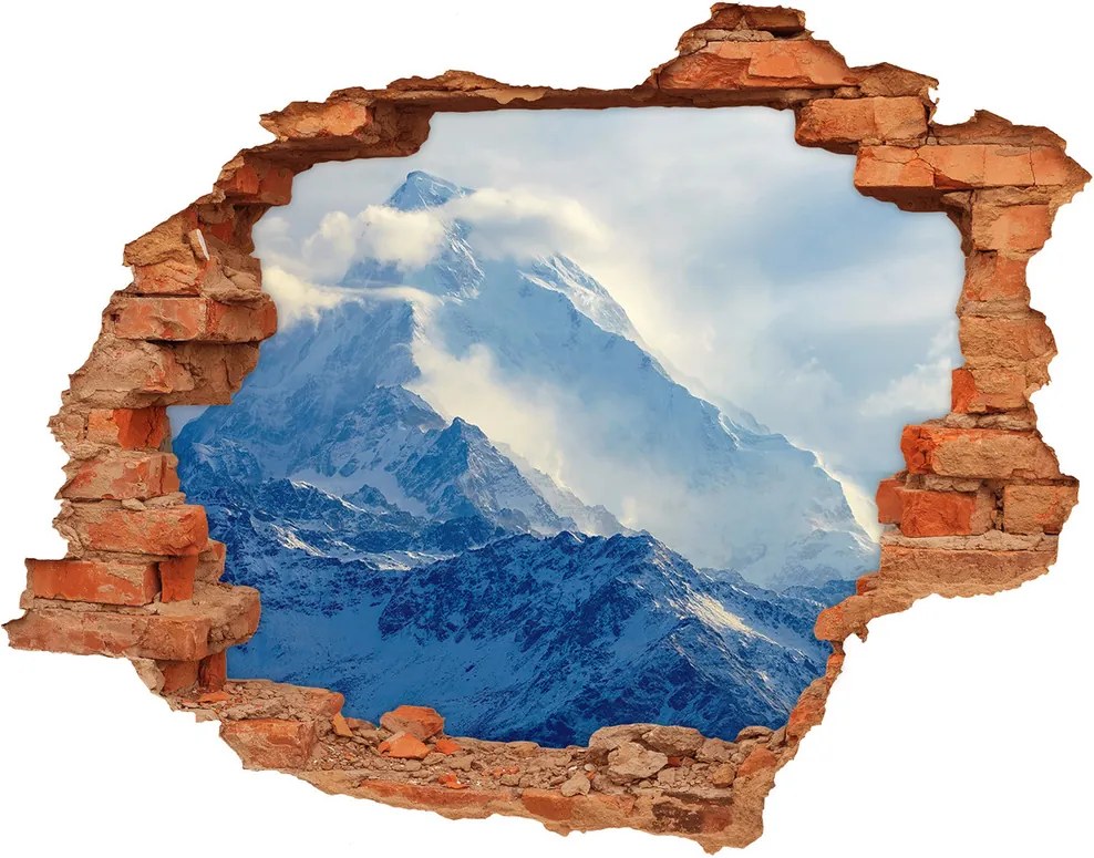 Autocolant de perete gaură 3D Varf de munte