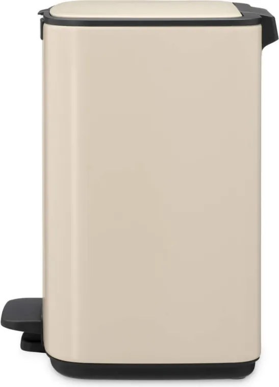 Cos de gunoi Brabantia Bo Pedal 1010077, 7 l, Inchidere lenta, Baza cauciucata, Bej