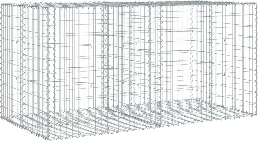 vidaXL Coș gabion cu capac, 200x100x100 cm, fier galvanizat