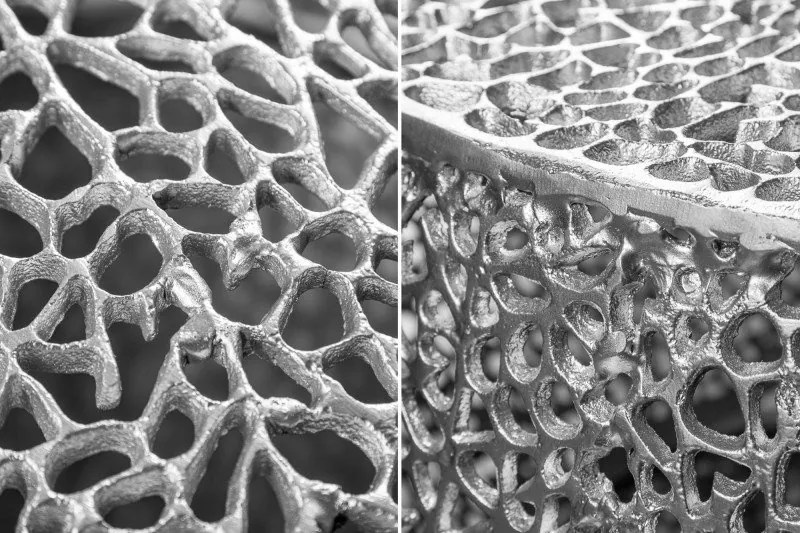 Masuta cu aspect deosebit Leaf 80cm, argintiu