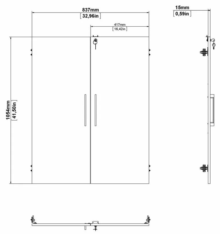 Uși pentru dulap Modulo 83,7 x 105,4 cm, încuietoare, alb