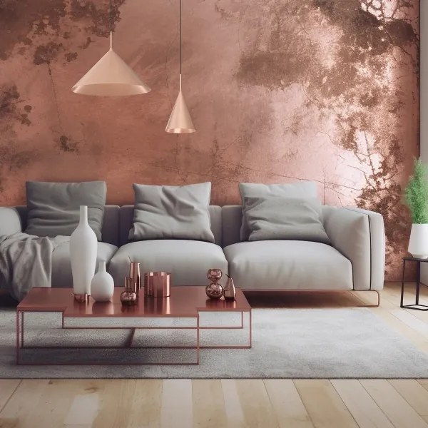 Candelabru suspendat pe cablu CAPITAL 1x GX53/15W/230V Ø 46 cm roz-auriu