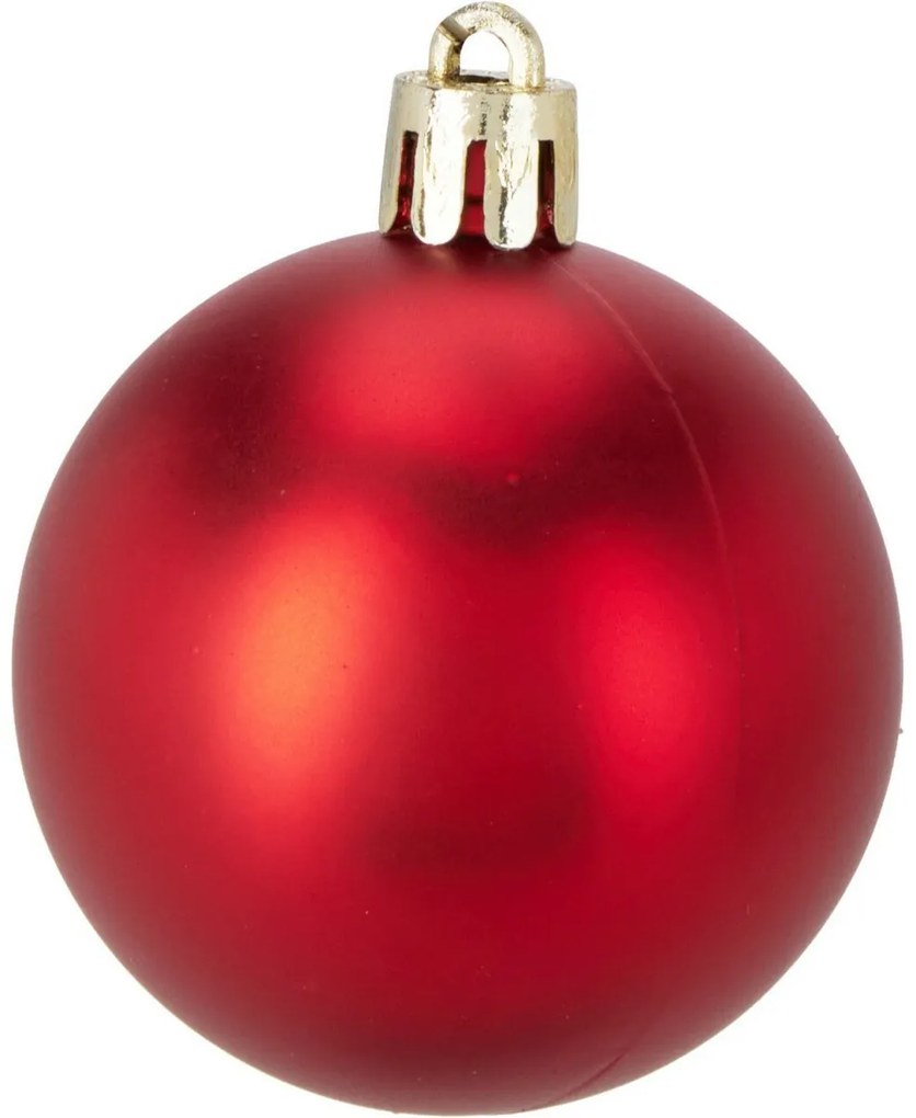 Set de 16 ornamente de Crăciun Festive Sparkles,roșu, diametru 5 cm, plastic, diam. 5 cm