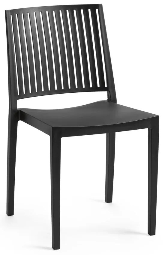 Scaun de grădină negru din plastic Bars - Rojaplast