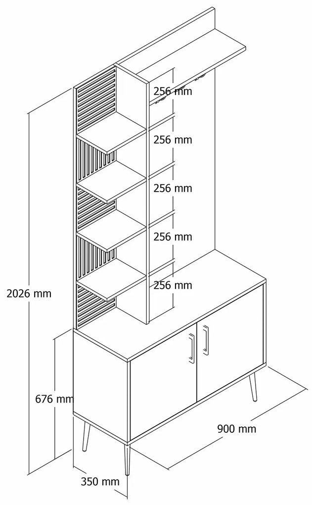 Mobilier hol Valery D (Alb + Auriu). 1089147