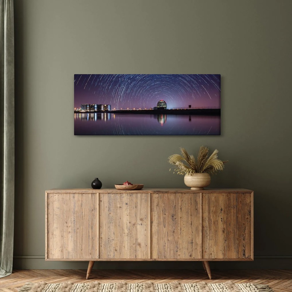 Tablou cu cerul nocturn și stele (120x50 cm)