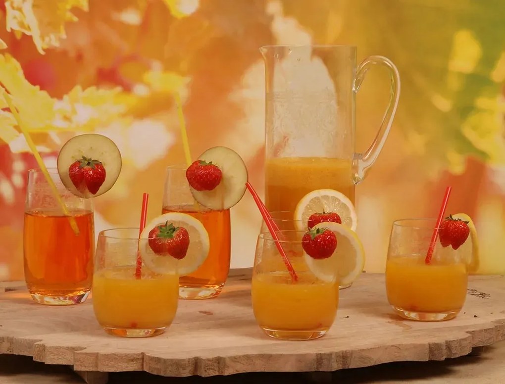 Carafă din sticlă, transparent, cu model în spirală gravat, 1000 ml, 25,5 x 9,5 cm, „Joséphine”
