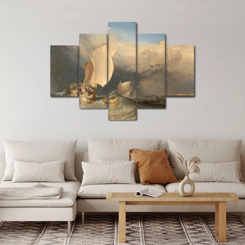 Tablou - William Turner, Fishing Boats with Hucksters Bargaining for Fish, reproducere (150x105 cm)