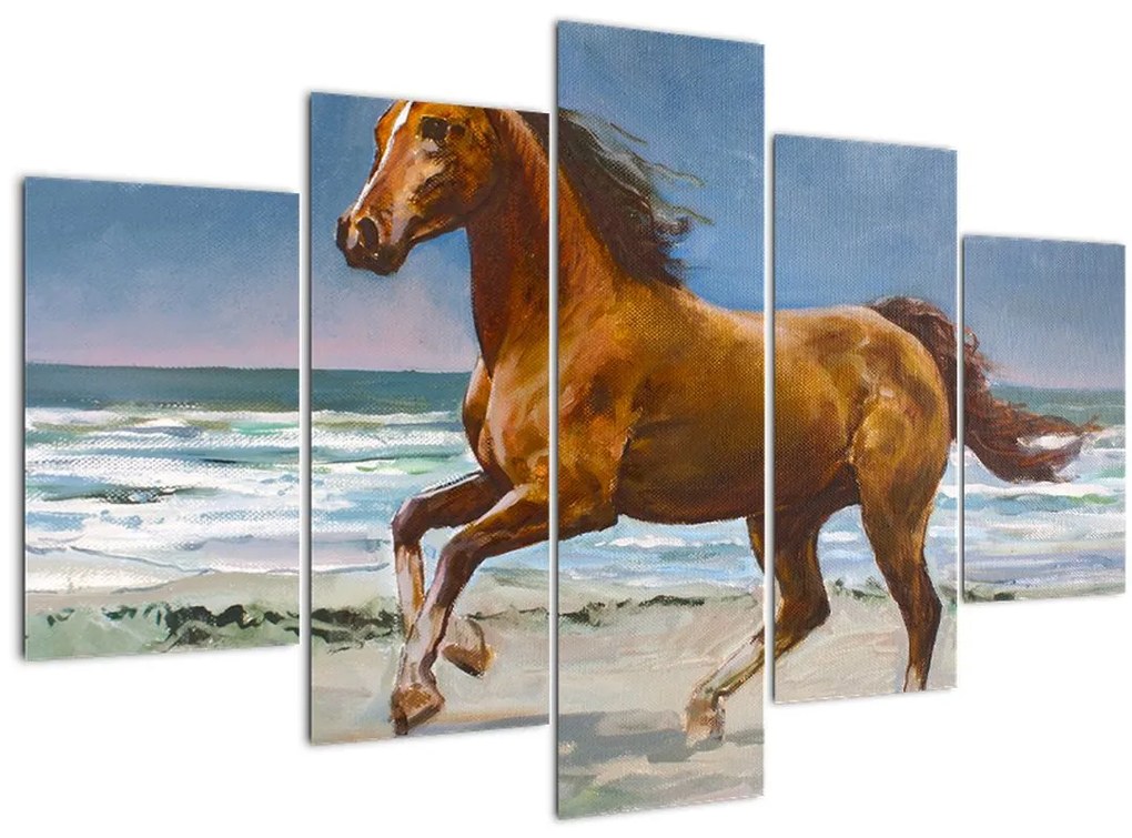 Tablou - Caii pe plajă (150x105 cm)