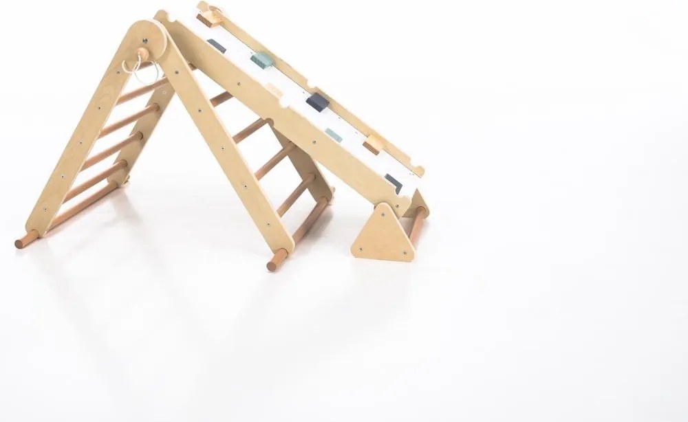 Montessori Triunghiul Pikler 3în1, natural/mix de culori, OPRIN
