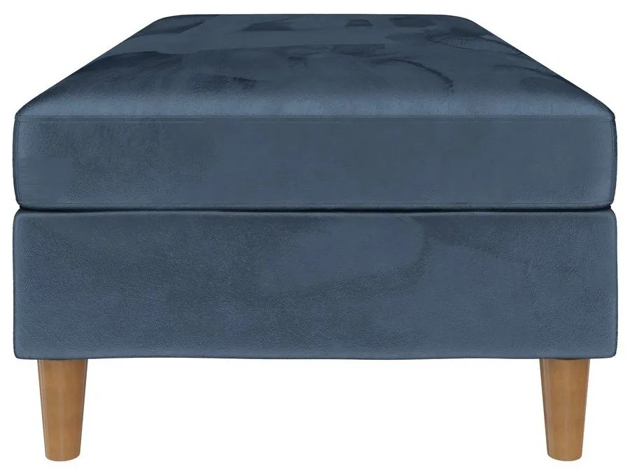 Taburet albastru cu tapițerie din catifea Lilly – Støraa