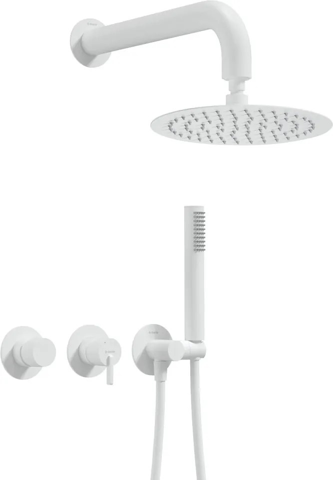 Silia - Set de duș încastrat cu baterie orizontală finisaj alb NQS_A0YK