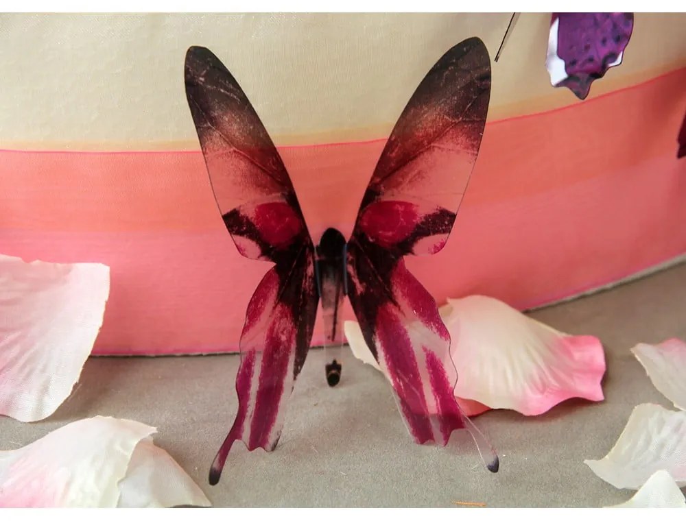 Set 18 autocolante cu efect 3D Ambiance Butterflies, roz