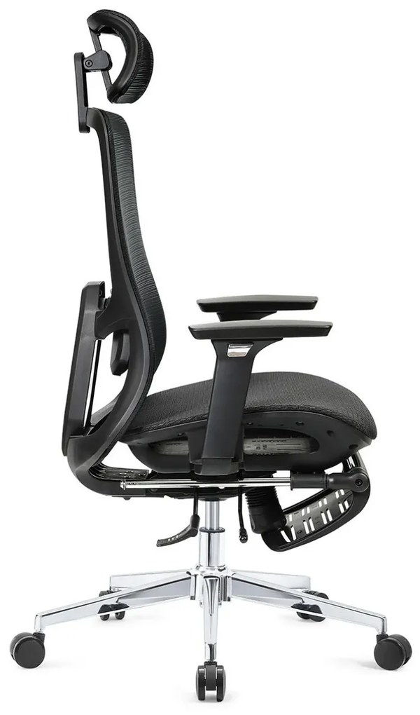 ROCKY-V5 Scaun ergonomic, Full Mesh, Sezut Translatie, suport picioare, Negru