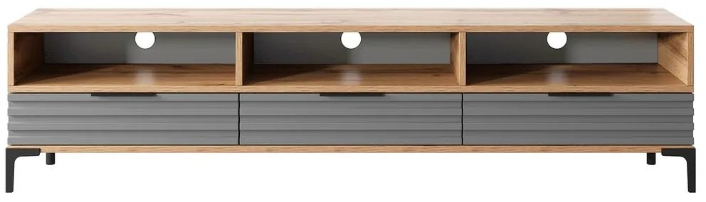 Dulap TV Ricko 3D (stejar natural + gri). 1098751