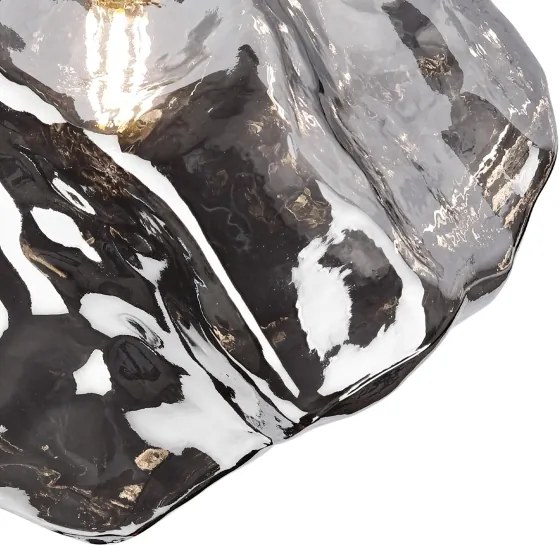 Plafonieră CRISTAL 1xE14/15W/230V alamă/negru fumuriu
