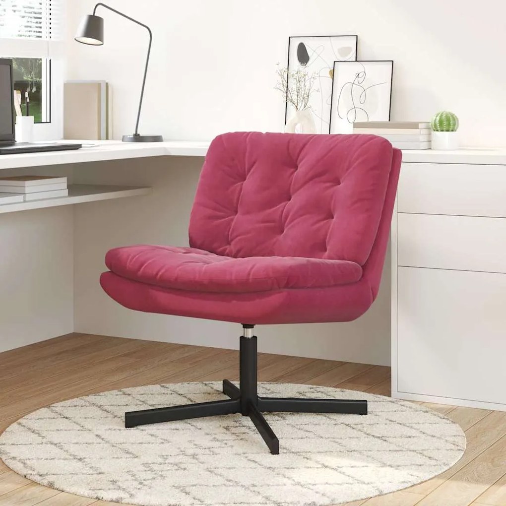 vidaXL Scaun Relaxant Rotativ cu pernă bordo 63 x 75 x 76 cm Catifea