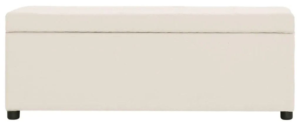 281319 vidaXL Bancă cu compartiment de depozitare, crem, 116 cm, poliester