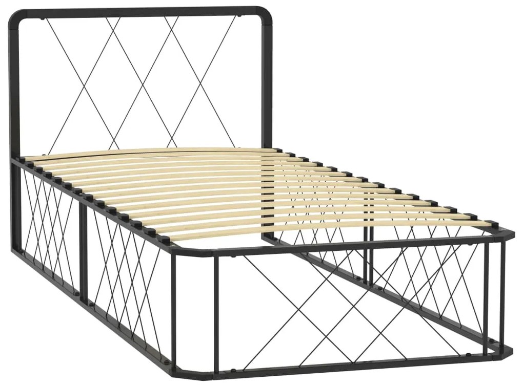 284587 vidaXL Cadru de pat, negru, 90 x 200 cm, metal