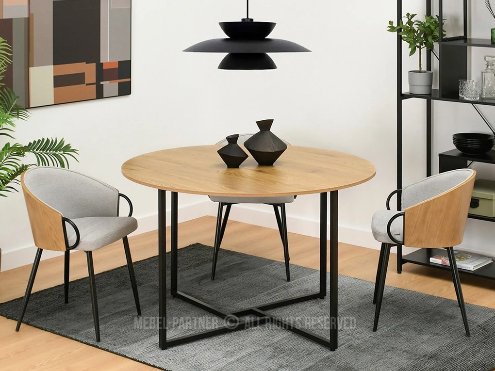 Masă de sufragerie Bird (stejar + negru). Promo -6%. 1111740