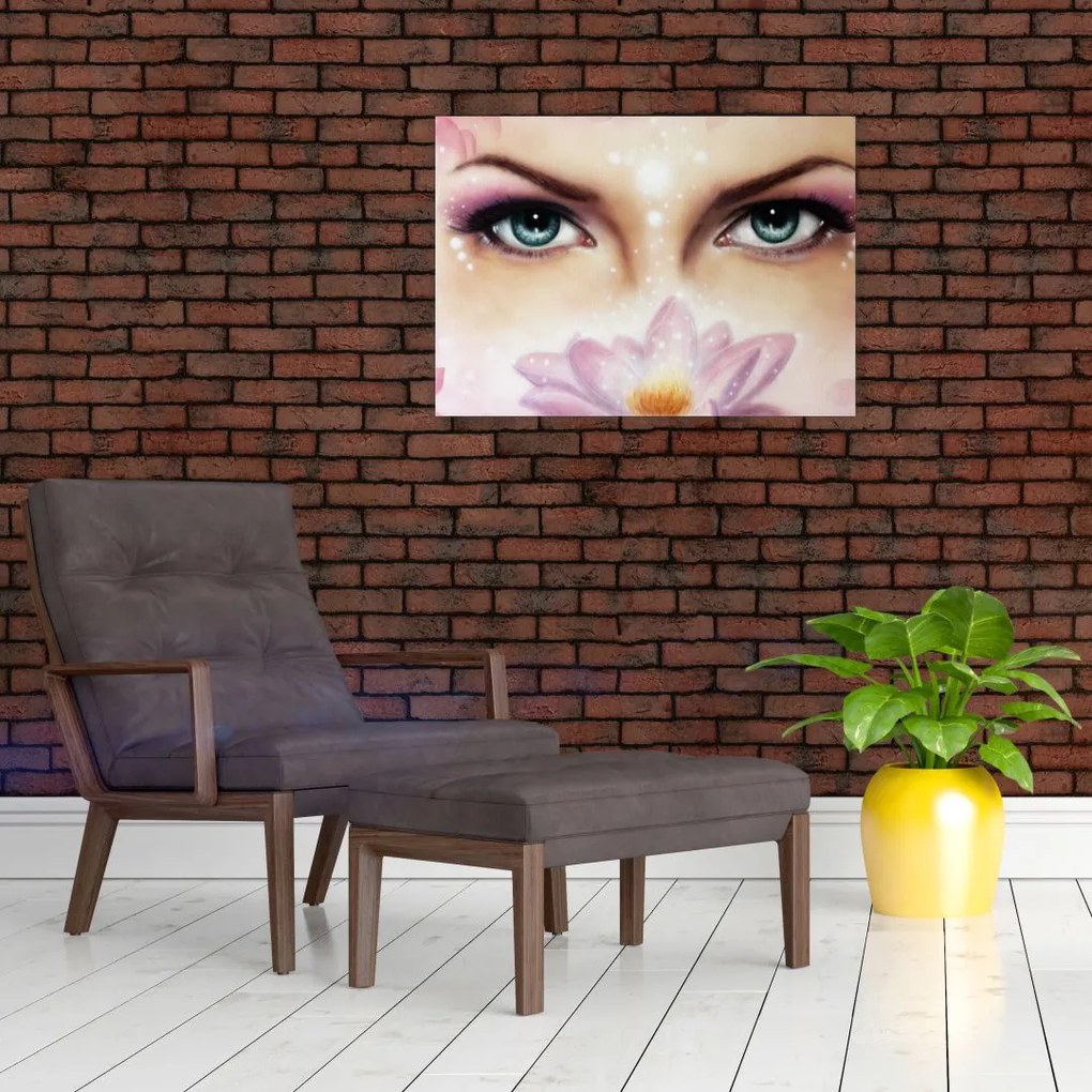 Tablou pe sticlă - Ochi fermecători (70x50 cm)