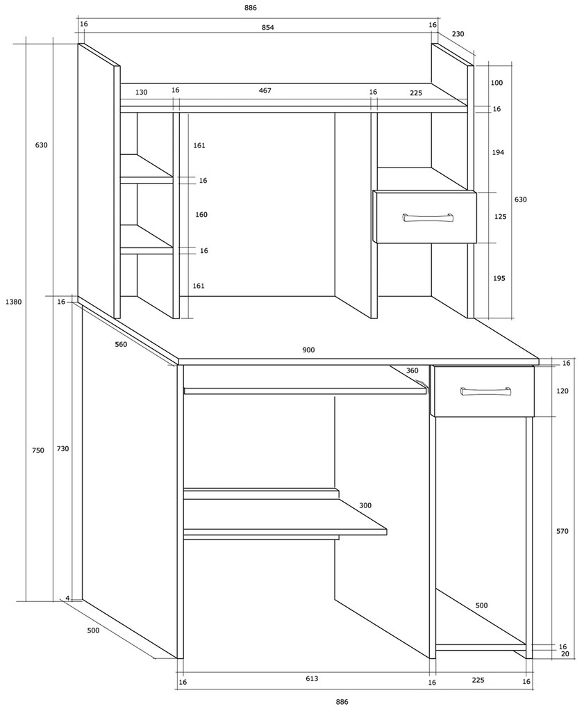 Masă PC Kary Max. 746803