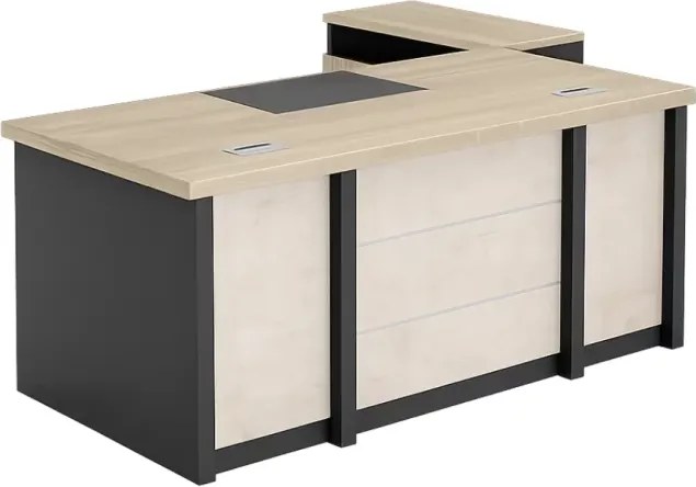 Birou managerial Kendall cu panou frontal decorativ - dimensiuni 1800 x 800 x 750 mm