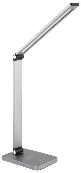 Lampă de masă Platinet 10 W, încărcare wireless + USB, argint
