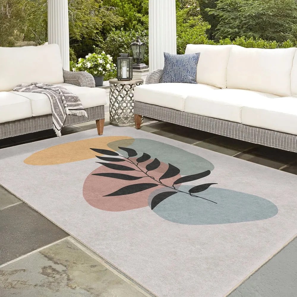 Covor tip traversă crem lavabil 80x200 cm Illustrated Autumn – Mila Home