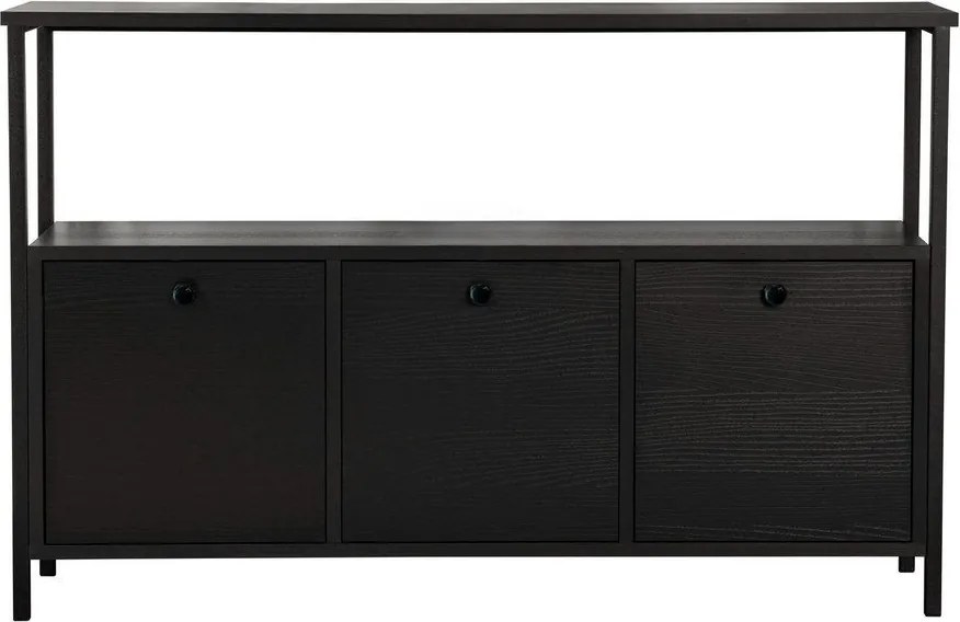 Masă consolă neagră cu aspect mat 29,5x120 cm Solace – Kalune Design