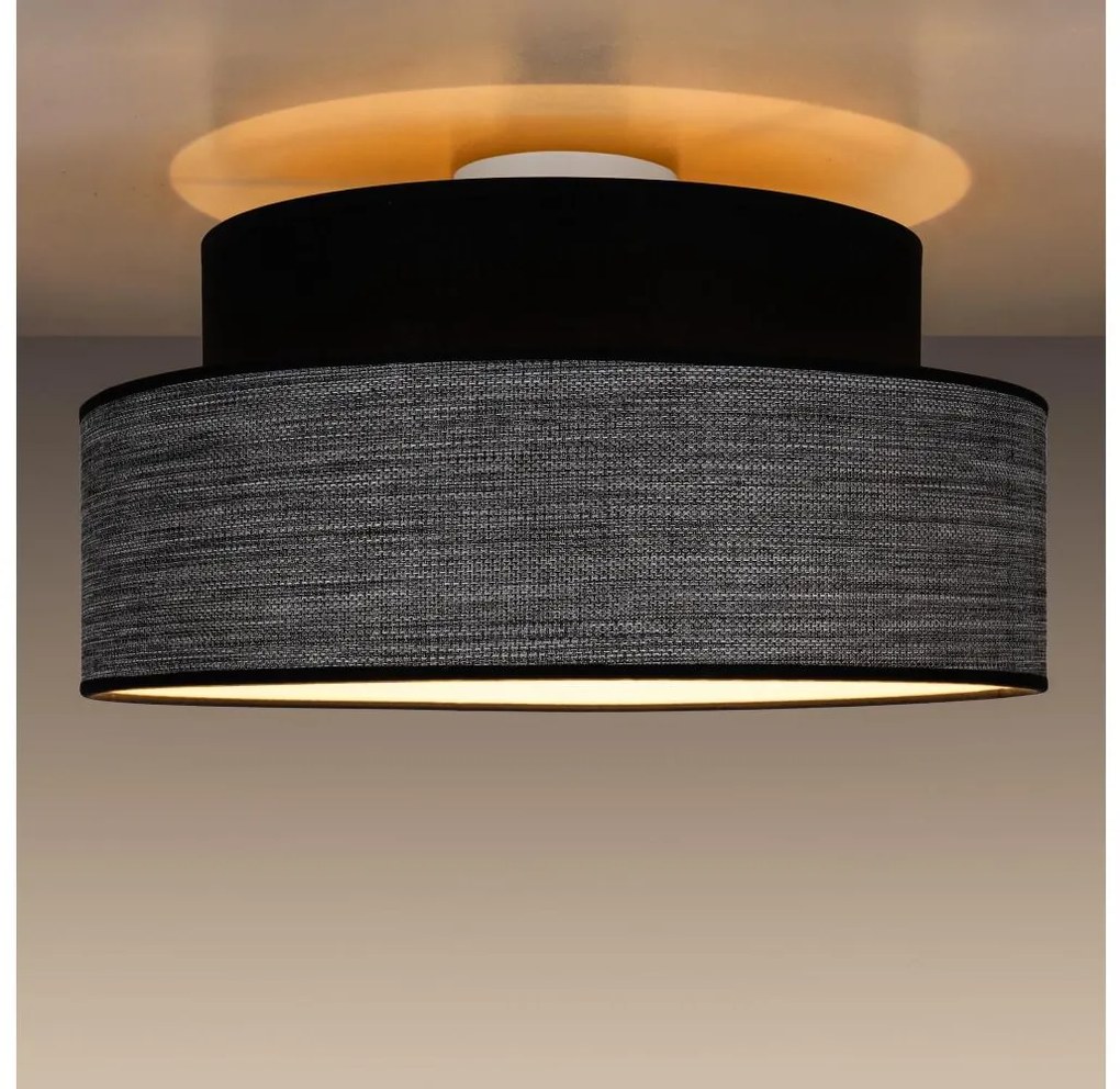 Plafonieră GRACE 1xE27/60W/230V negru/gri