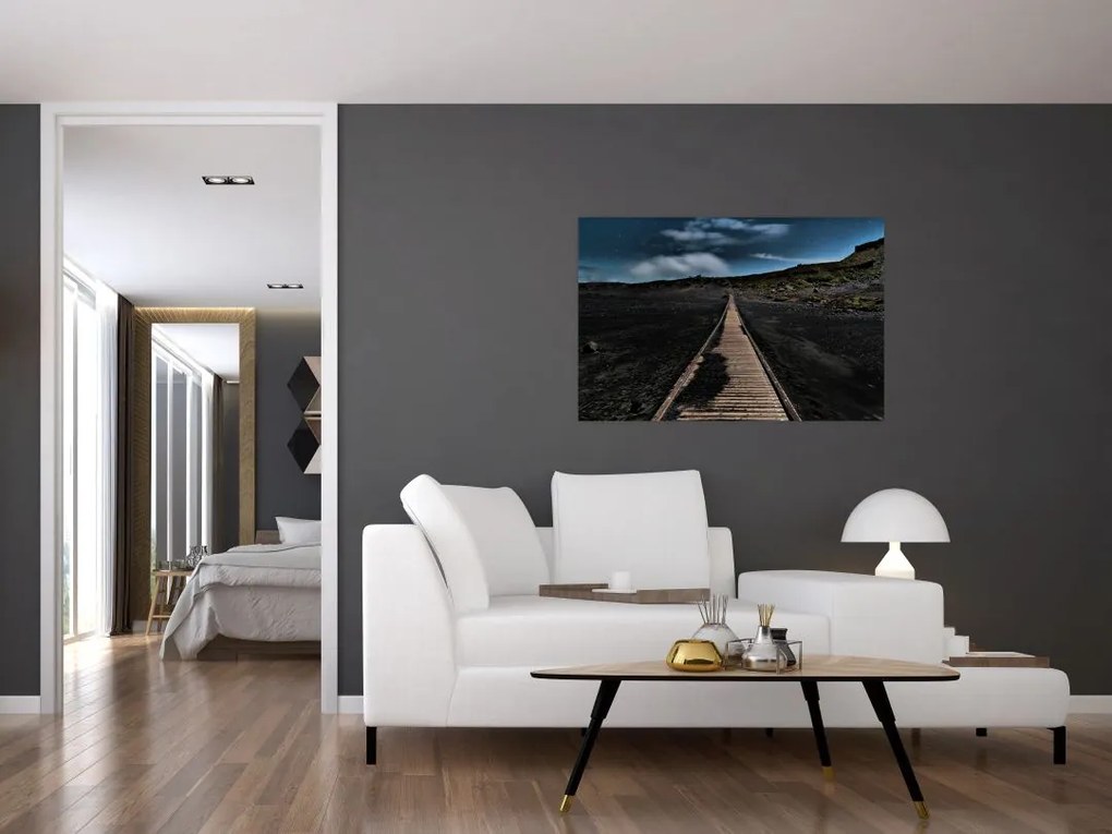 Tablou drumul de lemn în amurg (90x60 cm)