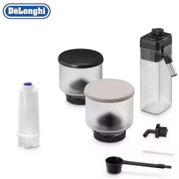 Espressor automat DeLonghi Rivelia Sand Beige EXAM440.55.BG, 1450W, 19 bar, 1.4l, Touchscreen TFT, Twin Shot, Boabe de cafea, LatteCrema Hot, 17 bauturi, Bej