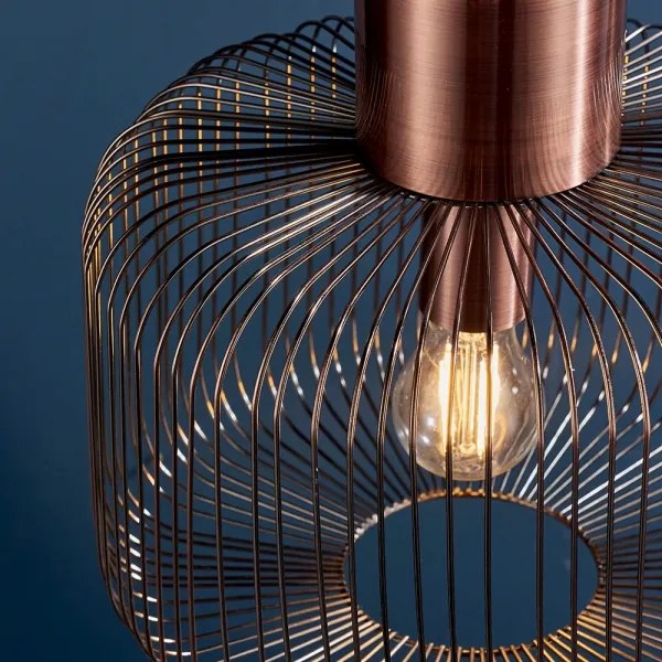 Endon 68986 - Pendul NICOLA pe cablu, 1xE27/40W/230V, cupru