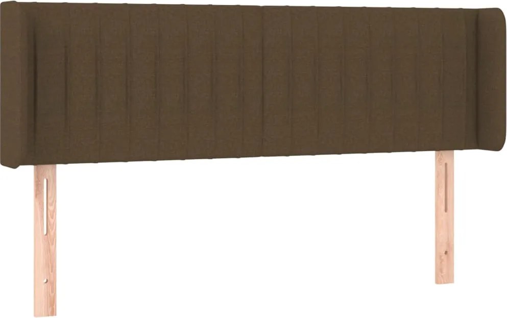 vidaXL Tăblie de pat cu aripioare maro închis 147x16x78/88 cm textil