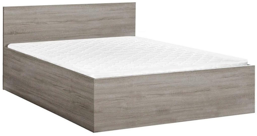 Pat dublu stejar trufa, SOFIA 180 x 200 cm Saltele: Cu saltele Sommera 18 cm, Somiera pat: Cu lamele drepte