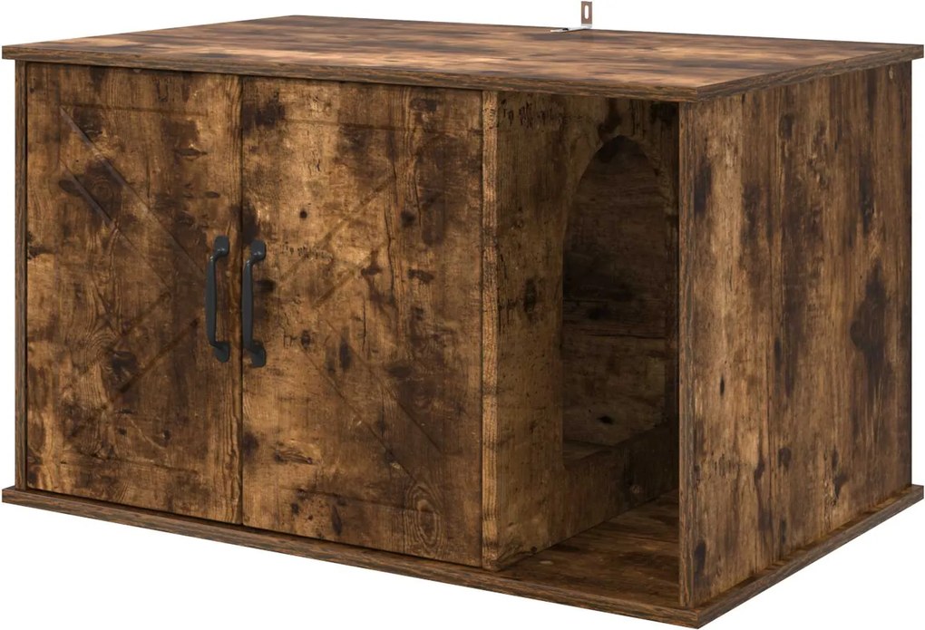 vidaXL Casa pentru pisici Stejar fumuriu 85 x 55 x 50 cm Lemn compozit