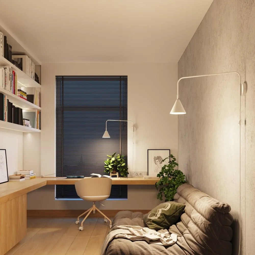 Aplică de perete albă cu alimentare la priză Zylo – Sollux