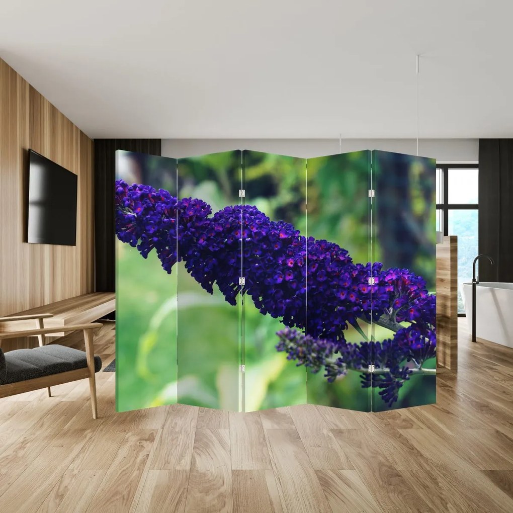 Paravan - Floare albastră (210x170 cm)