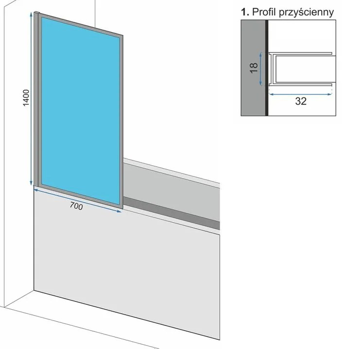 Paravan pentru cada Rea Fix 70 crom