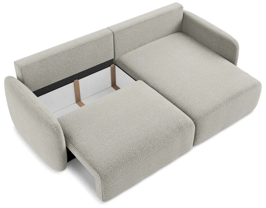 Colțar gri deschis extensibil/cu spațiu de depozitare (cu colț pe partea dreaptă) Kalena – Makamii