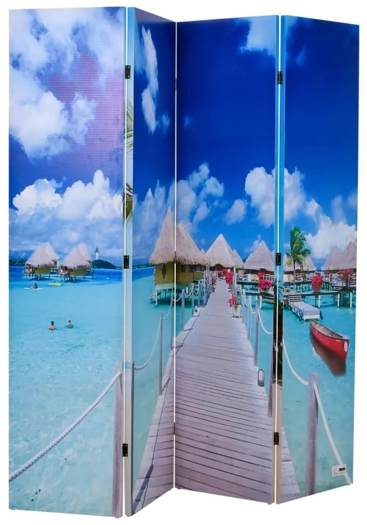 vidaXL Paravan de cameră pliabil, 160 x 170 cm, plajă