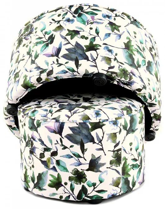 Set 2 tabureti tapitati cu imprimeu floral Indira multicolori/albi